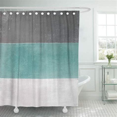 turquoise and grey shower curtain